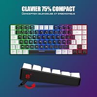 RedThunder K84 Combo Vezeték nélküli AZERTY Billentyűzet és Egér RGB Háttérvilágítással 6