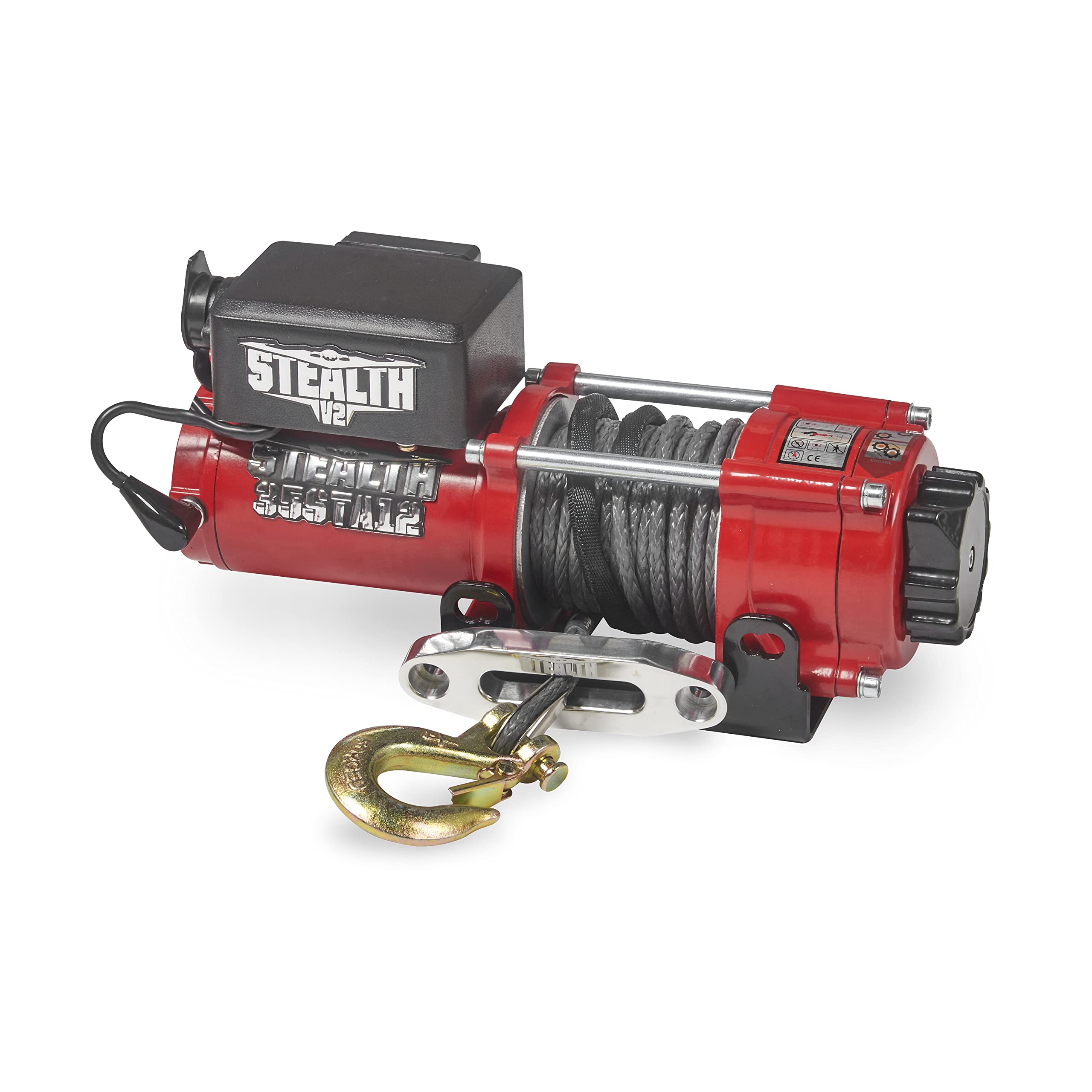 Stealth 3500lb 12v Kabellose Budget-Bergeseilwinde - Kraftvoller Wickelmotor - Vollstahl-Getriebe - Schwere Solenoid, Montageplatte, Drahtlose Fernbedienungen - Benutzerfreundlich - Synthetikseil