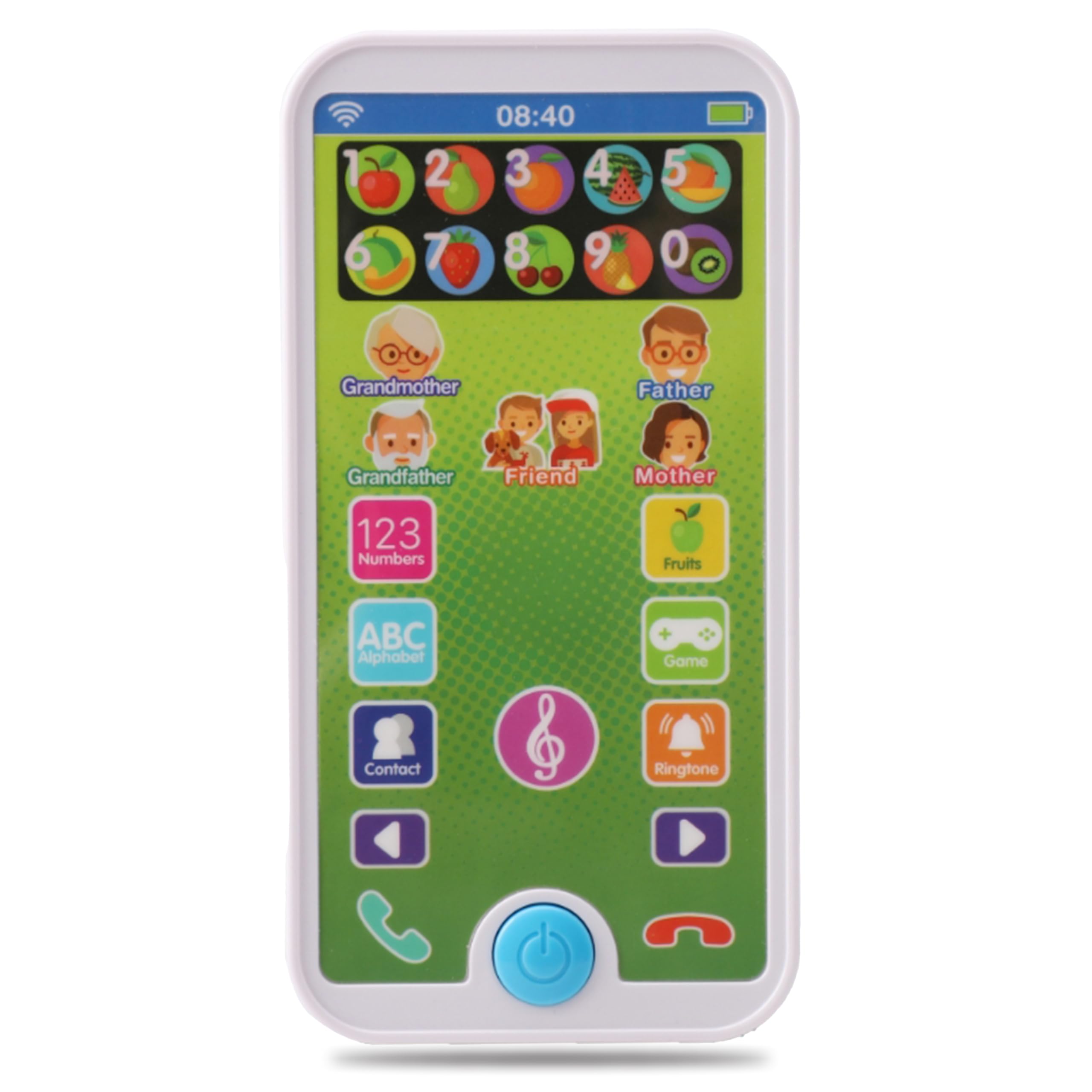 Skywin Kids Toy Phone for Toddlers 1-3, Educational Cell Phone with Lights, Sounds, and Games – Realistic, Durable, Battery-Powered Smart Play Phone (Blue)