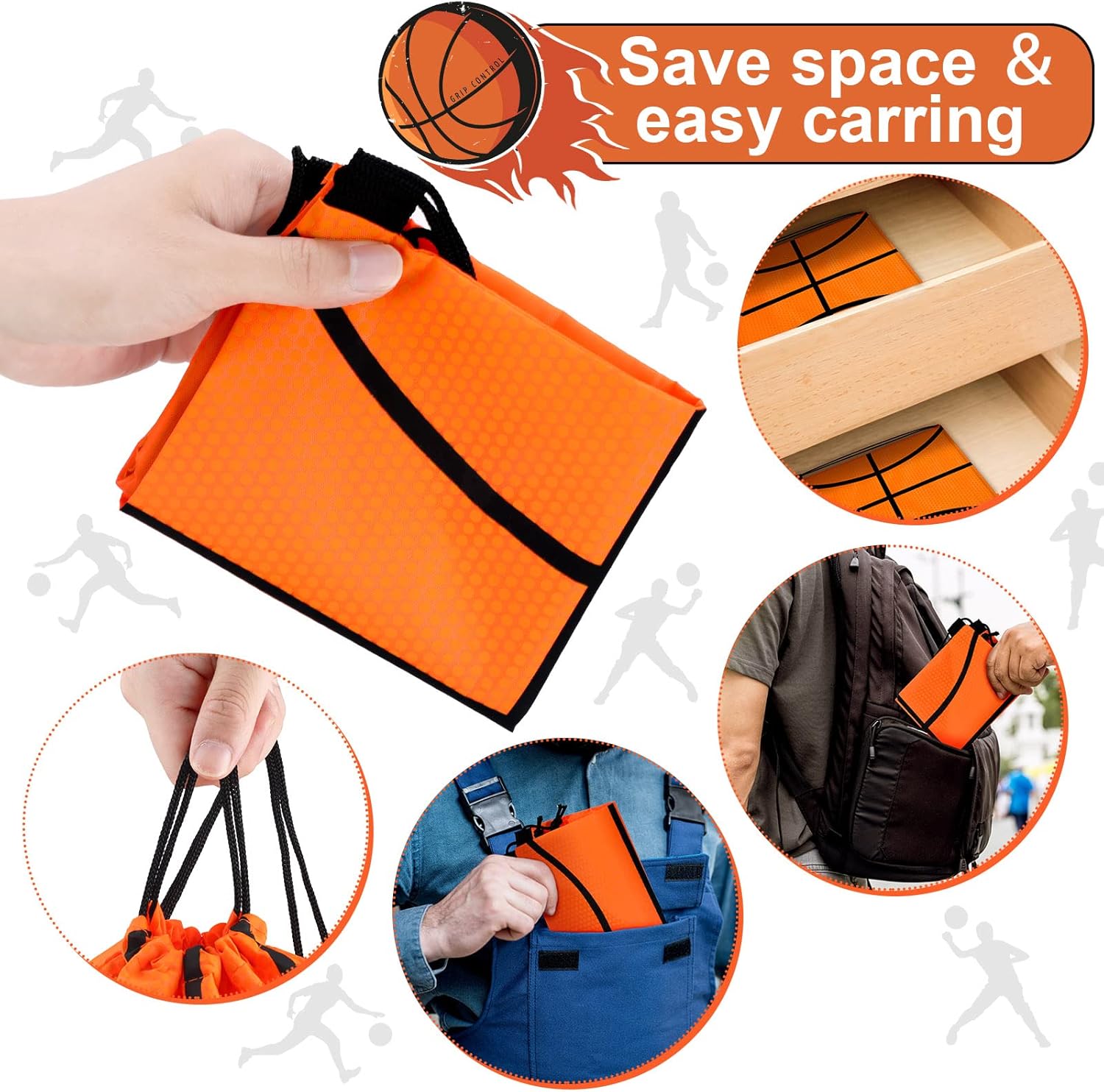 Tanlade 24 Pcs Drawstring Bags Cinch Sack Candy Drawstring Bag Goodie Favor Bags Supplies Gifts for Sports Party Men Women(Basketball,10 x 12 Inch)