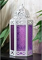 Vista 75 de VELA LANTERNS Farol portavelas decorativo, marroquí, gótico, morado, de 10.5 pulgadas, para mesa o colgar, decoración de Ramadán, decoración