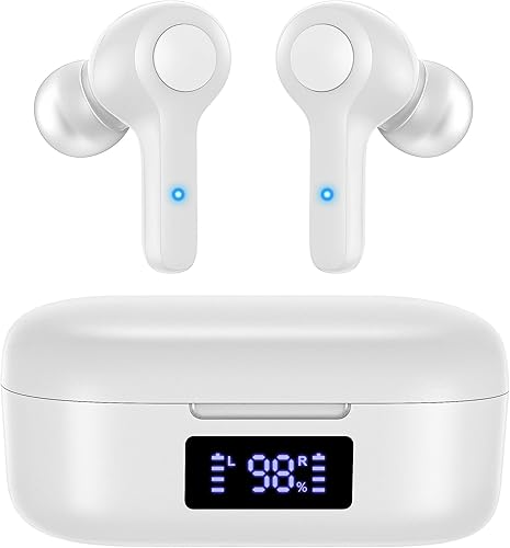 Miniatura 14 de MOZOTER Auriculares inalámbricos Bluetooth 5.3, sonido profundo y graves potentes, llamada clara, cancelación de ruido con 4 micrófonos, auriculares