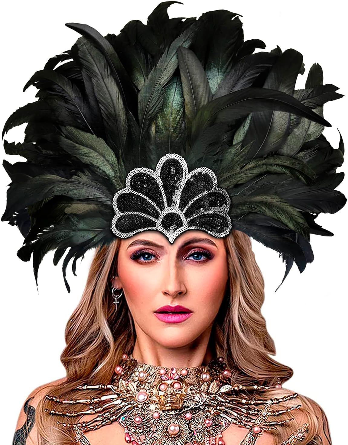 HOMELEX Feather Headpiece for Women, Carnival Showgirl Headdress