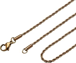 Stainless Steel Hypoallergenic Twisted Singapore Rope Chain Necklace