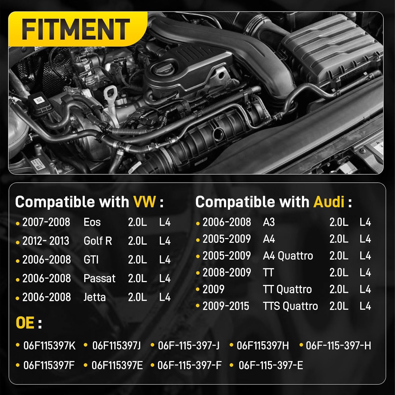 06F115397K Upgraded Aluminium Oil Filter Housing Assembly with Oil Cooler Compatible with VW Passat Jetta Golf R GTI Eos Audi A4 A3 TT TTS 2005-2015 2.0L L4, Replace # 06F115397K 06F115397J 06F115397H