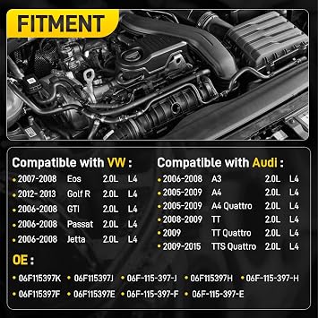 06F115397K Upgraded Aluminium Oil Filter Housing Assembly with Oil Cooler | Compatible with VW Passat Jetta Golf R GTI Eos Audi A4 A3 TT TTS 2005-2015 2.0L L4, Replace# 06F115397K 06F115397J 06F115397H