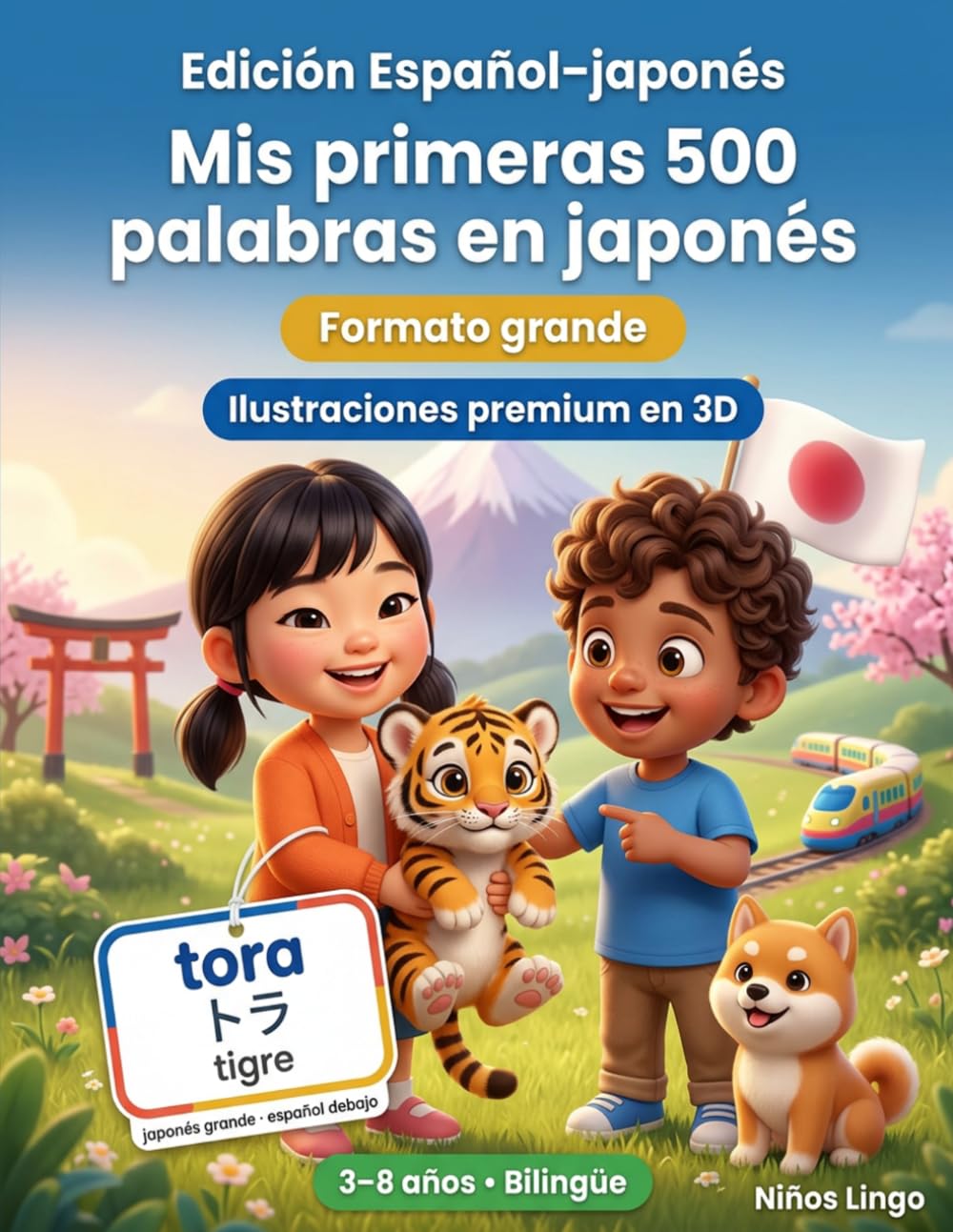 Mis primeras 500 palabras en japonés: Un diccionario ilustrado bilingüe en 3D para niños de 3 a 8 años | Libro de primeras palabras para bebés, preescolar, jardín de infancia y lectores jóvenes