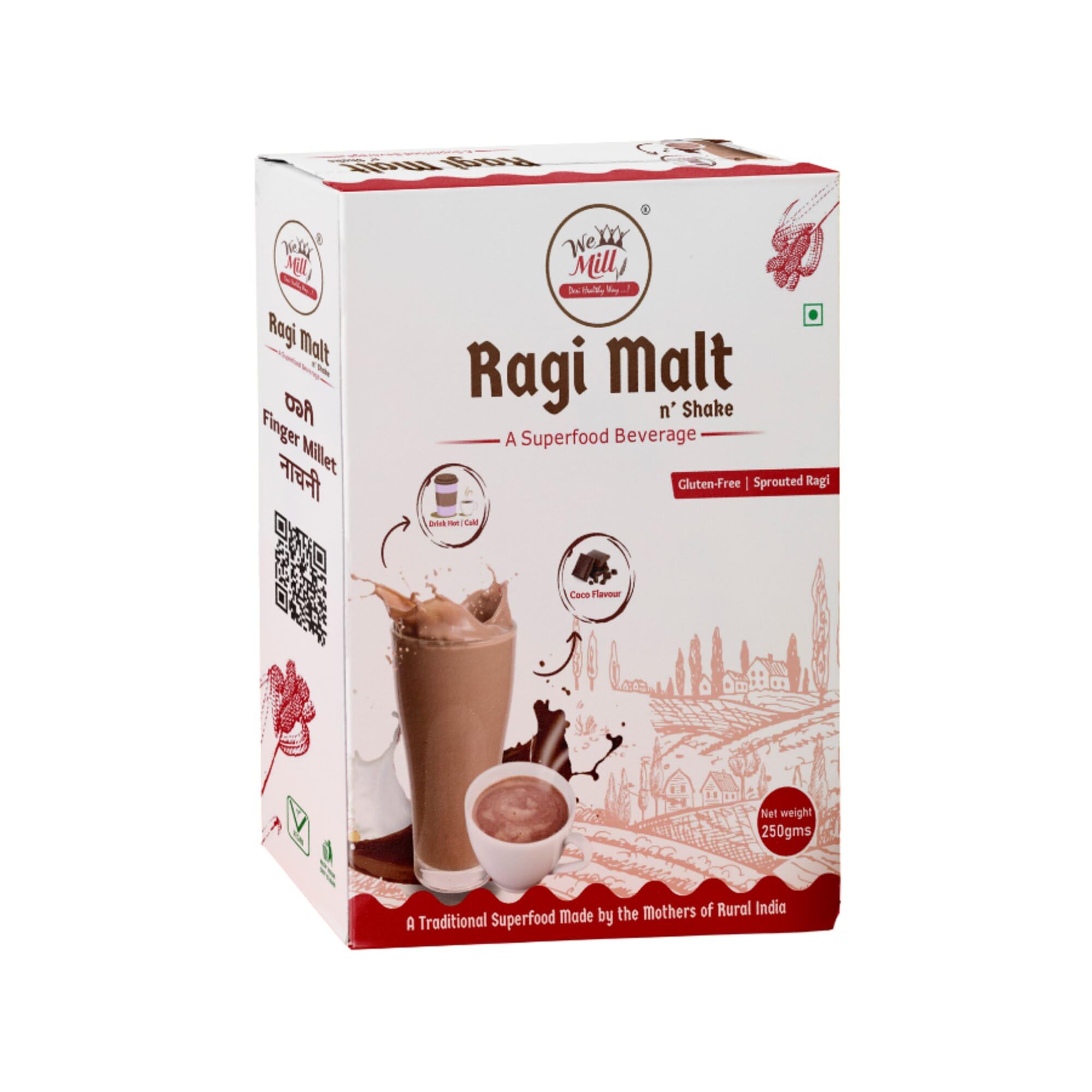 We Mill Nutrient Rich Ragi Malt Drink Mix | Millet Drink Mix | 100% Healthy Natural Millets Drink | No Added Preservatives | High Protein, Gluten Free, & Diabetic Friendly for Kids and Adults (250g) (B0D6ZCQVPQ) Amazon Price History, Amazon Price Tracker