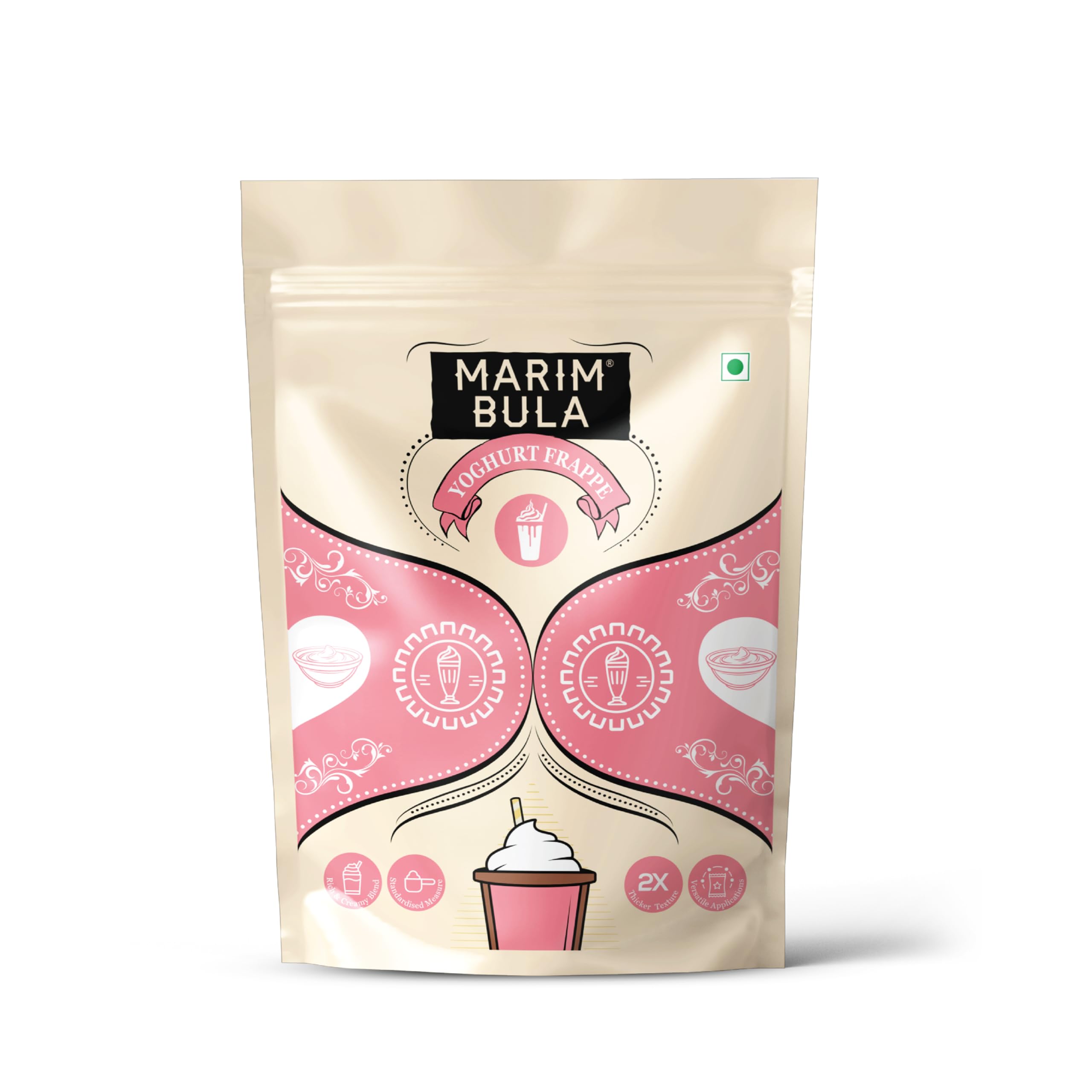 Marimbula Yoghurt Frappe Mix Powder | 100% Vegetarian | Rich & Creamy Blend | Suitable for Making 2x Thicker & Smoother Textured Smoothies, Milkshakes, Beverages & More | 1kg