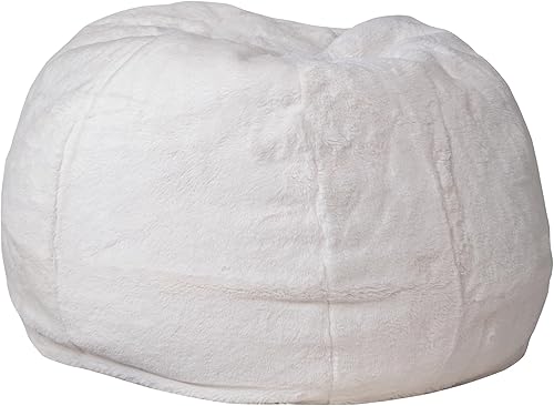 Miniatura 94 de Flash Furniture Dillon - Puf de sherpa, silla clásica recargable para niños y adolescentes, pequeña, natural Negro -,Negro Peludo,Blush