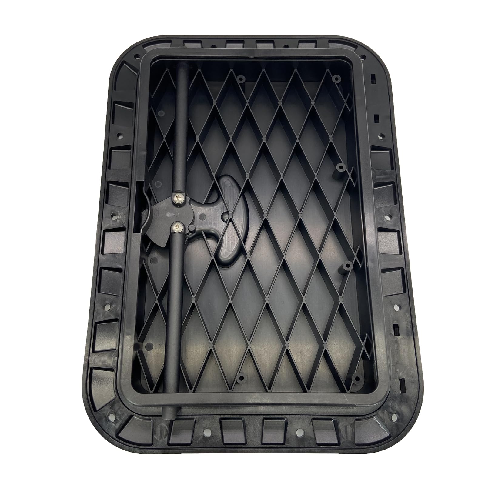 Escotillas de cubierta ABS de grado marino, 25 x 35 cm, dimensiones exteriores, mecanismo de 90 grados para barcos, accesorios para embarcaciones, kayak, canoa, escotillas, mango extraíble