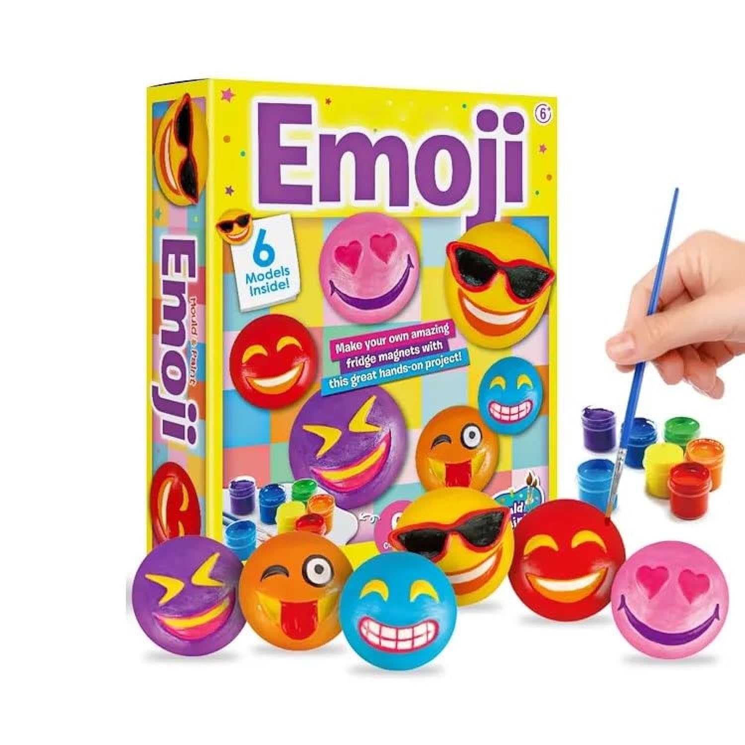 PlumoToys Emoji Painting Kit for Kids Ages 5-10 – DIY Arts & Crafts Gift with Plaster Mold, Paints, Brushes – Creative Activity Toys for Girls & Boys