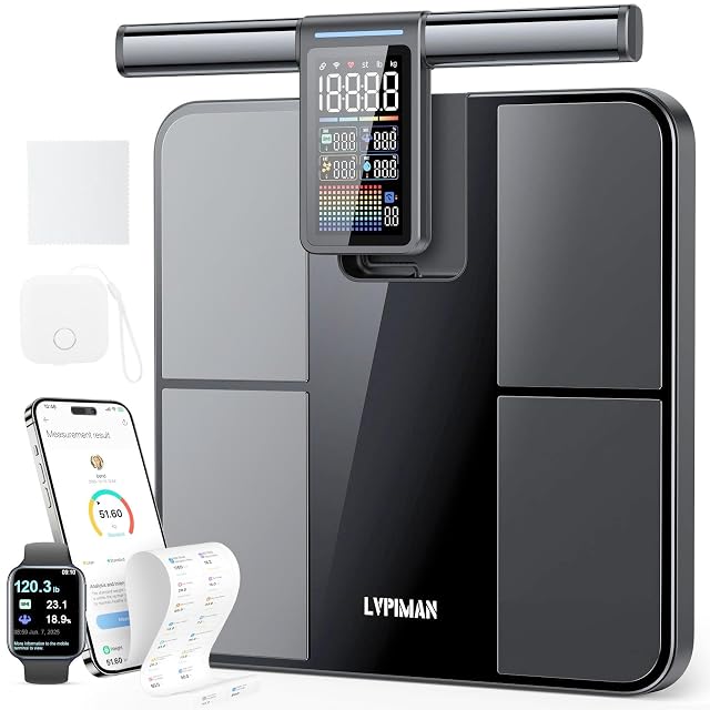 Smart Scale for Body Weight and Fat BMI Muscle Mass 57 Body Composition Measurement 8 Electrodes Digital Bathroom