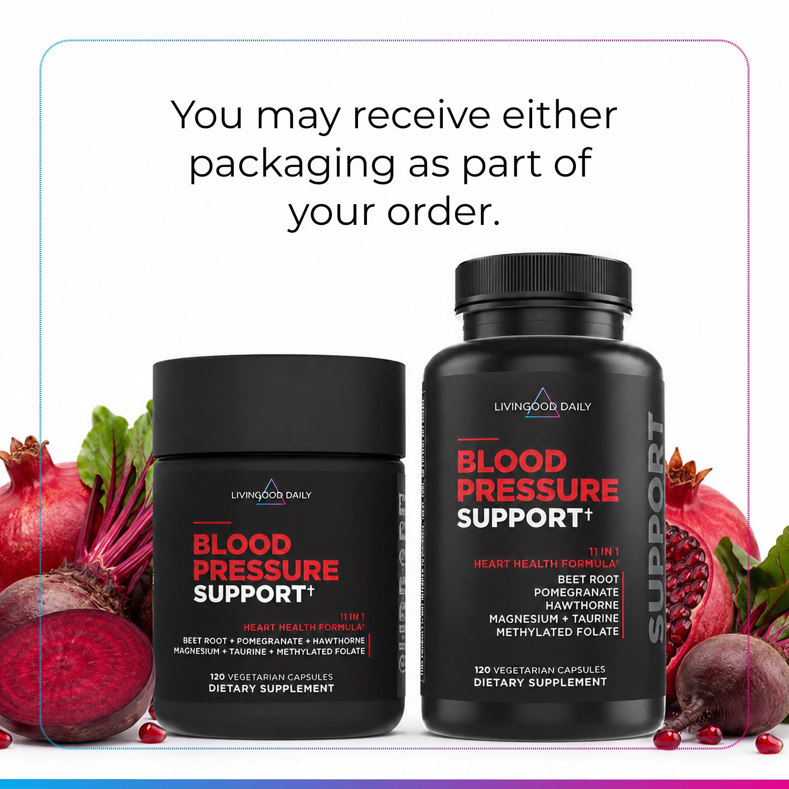 Livingood Daily Blood Pressure Support, Heart Health Supplement, 120 Caps — Amazon image 2