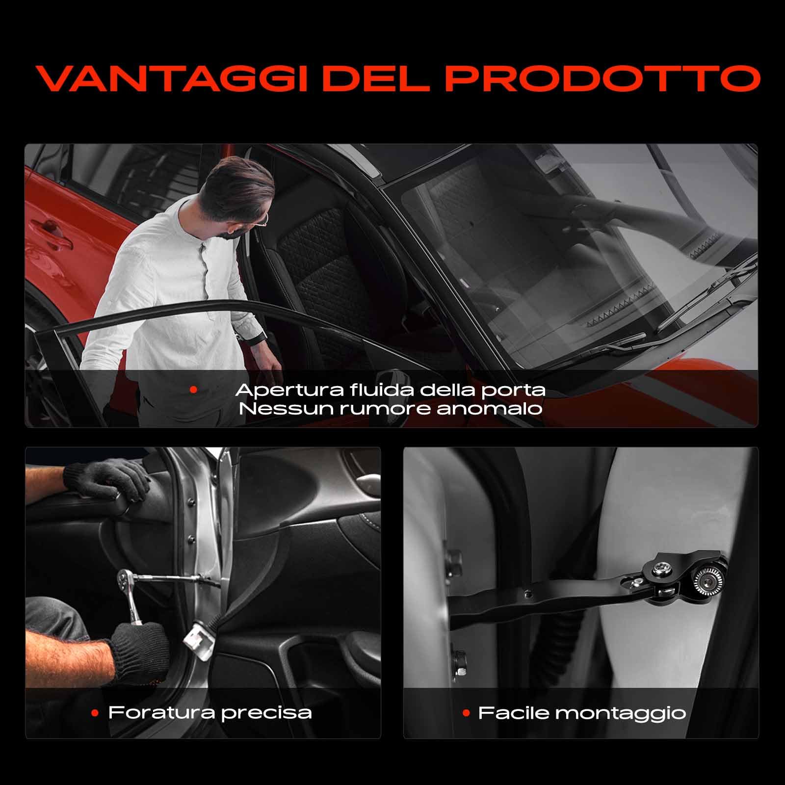 Frankberg Cinghia di Arresto della Cerniera Porta Anteriore sinistro Destro Compatibile con 500 312 500C/595C/695C 500 C 312 500/595/695 Replace# 51782989