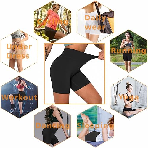 Miniatura 6 de niyokki Pantalones cortos de entrenamiento para mujer, 3 piezas, acanalados, sin costuras, de cintura alta, para yoga, levantamiento de glúteos,