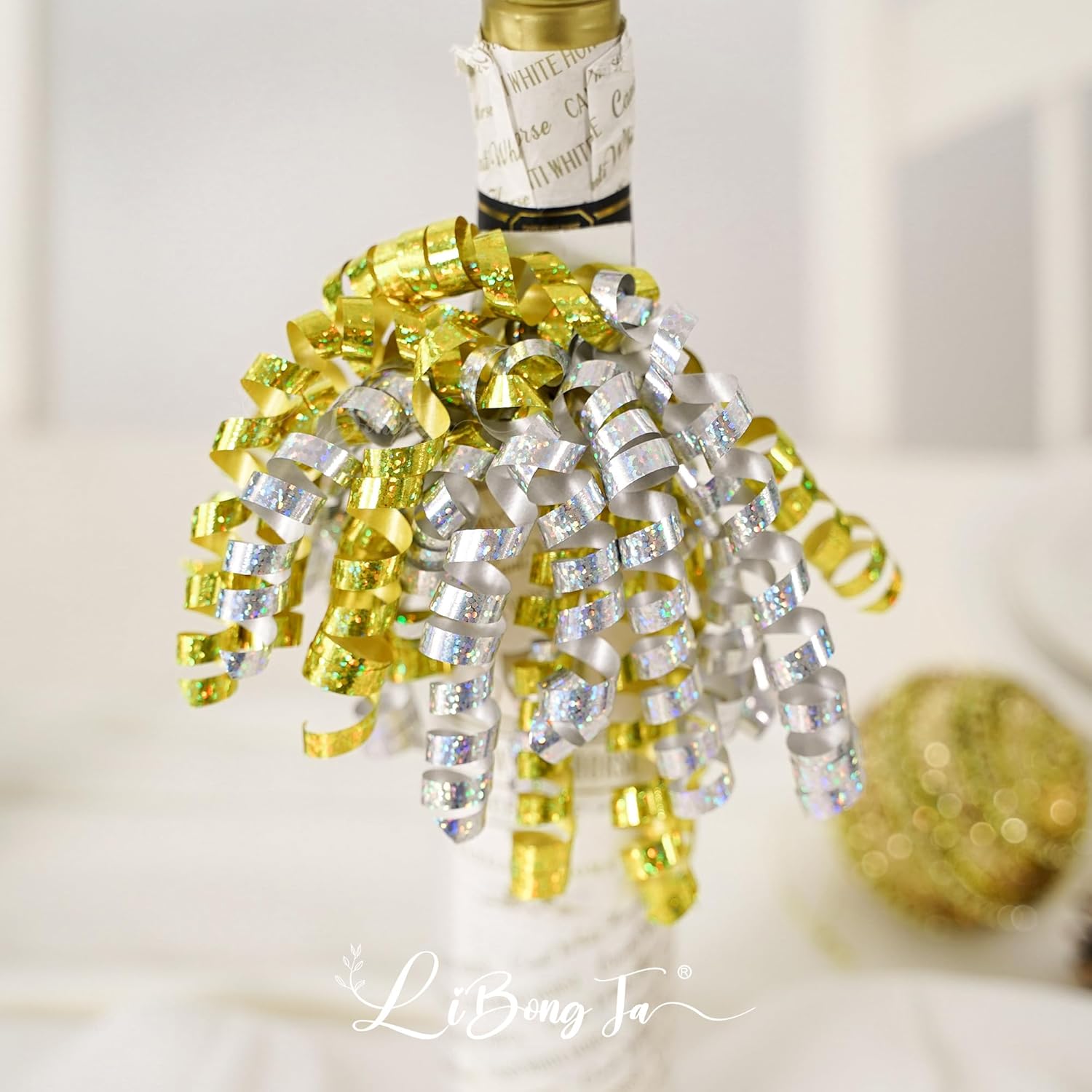 12 PCs Gold Self Adhesive Curly Ribbon Bows, 5 Inch Metallic Christmas Bows for Gift Wrapping, Wine Bottles, Baskets, DIY Party Decor, Holiday Decorations - Image 6