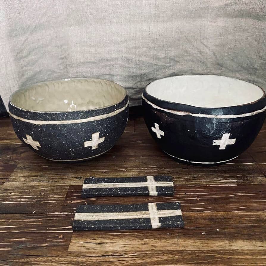 魅力的な 未使用品!作家宇田令奈 ボウル2個&箸置きセット 器 陶器