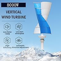 Vista 2 de 8000W turbina de viento vertical, generador de imán permanente 3 fase 12V 24V 48V generador de turbina de viento silencioso, 48V