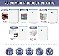 Vista 5 de Paquete de 25 bolsas de almacenamiento al vacío, bolsas ahorradoras de espacio