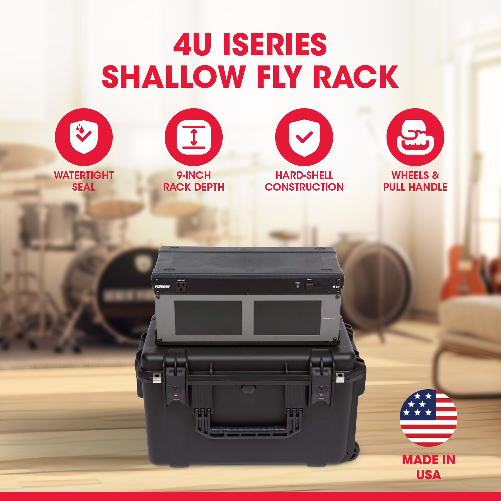 Amazon.com: SKB 3i-2213M124U iSeries 4U Shallow Fly Rack Case - 9