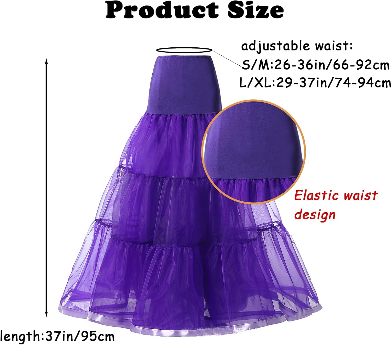 1950s A-Line Long Ankle Length Petticoats Skirts Wedding Half Slips Crinoline Underskirt Vintage Skirt - Image 2