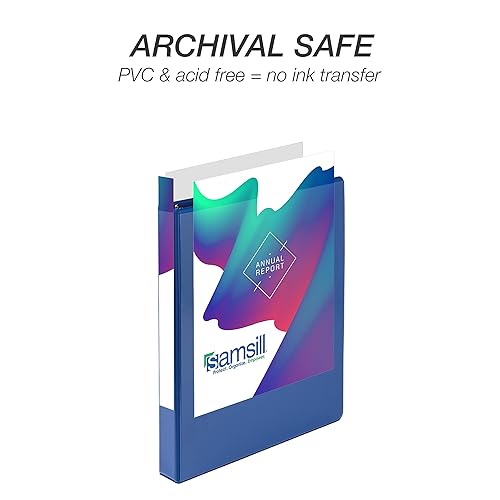 Vista 419 de Samsill Carpeta duradera de 1.5 pulgadas, fabricada en los Estados Unidos, carpeta de anillos en D, carpeta transparente personalizable, color Negro