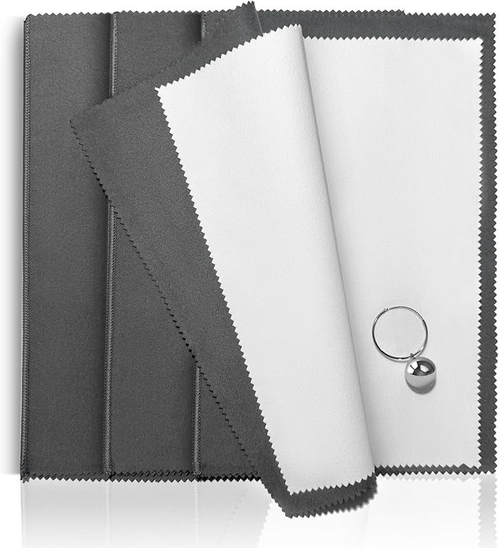 3PCS Silver Polishing Cloth 11x14'' X-Large Premium 2 Layer Cleaning Fabric | White Layer Powerful Remove Tarnish, Grey Layer Ultra Soft Buff & Shine, Durable Long Lasting Fabric, Non-Toxic Ingredients