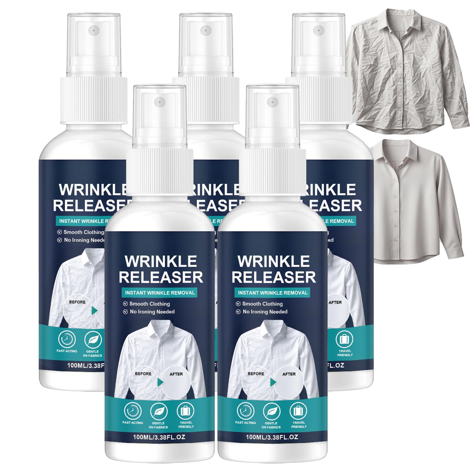 Spray istantaneo per il rilascio delle rughe, spray per vestiti (5 pezzi)