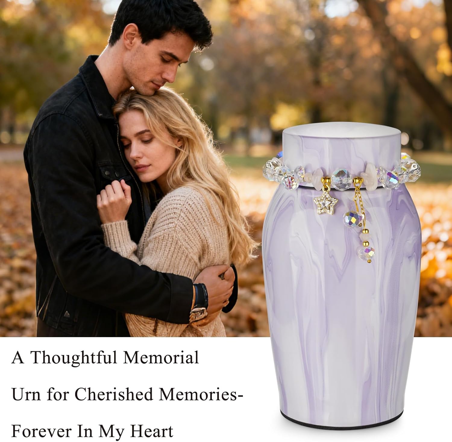SOITIS Urns for Human Ashes, Mini Urn for Ash Male Female, Small Urns for Human Ashes Keepsake, Stainless Steel Memorial Cremation, Decorative Urn Funeral Urn - Purple Keepsake Holder