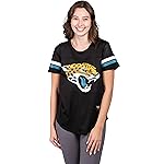 Ultra Game NFL Official Women\'s Super Soft Mesh Jersey T-Shirt, Jacksonville Jaguars, Team Color, Large