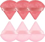 Pimoys 6 Pcs Poudre Puff Face Soft Triangle Maquillage Puff Velour Maquillages Sponges Bas pour Poudre Loose (Noir)