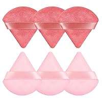 Vista 13 de Pimoys 6 esponjas de maquillaje de terciopelo para polvo suelto y triángulo suave para rostro, color negro