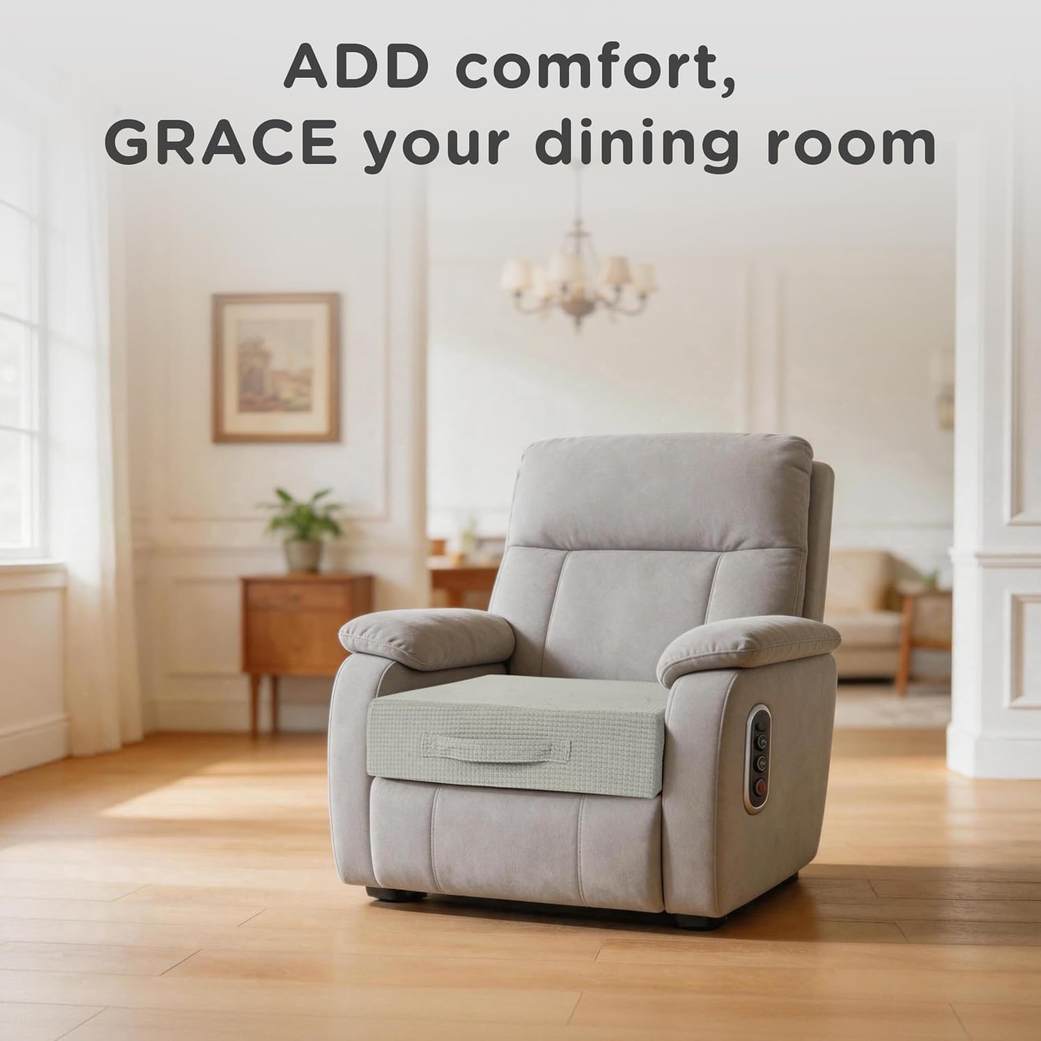 AddGrace High Density Recliner Cushion for Elderly 20x20in Grey