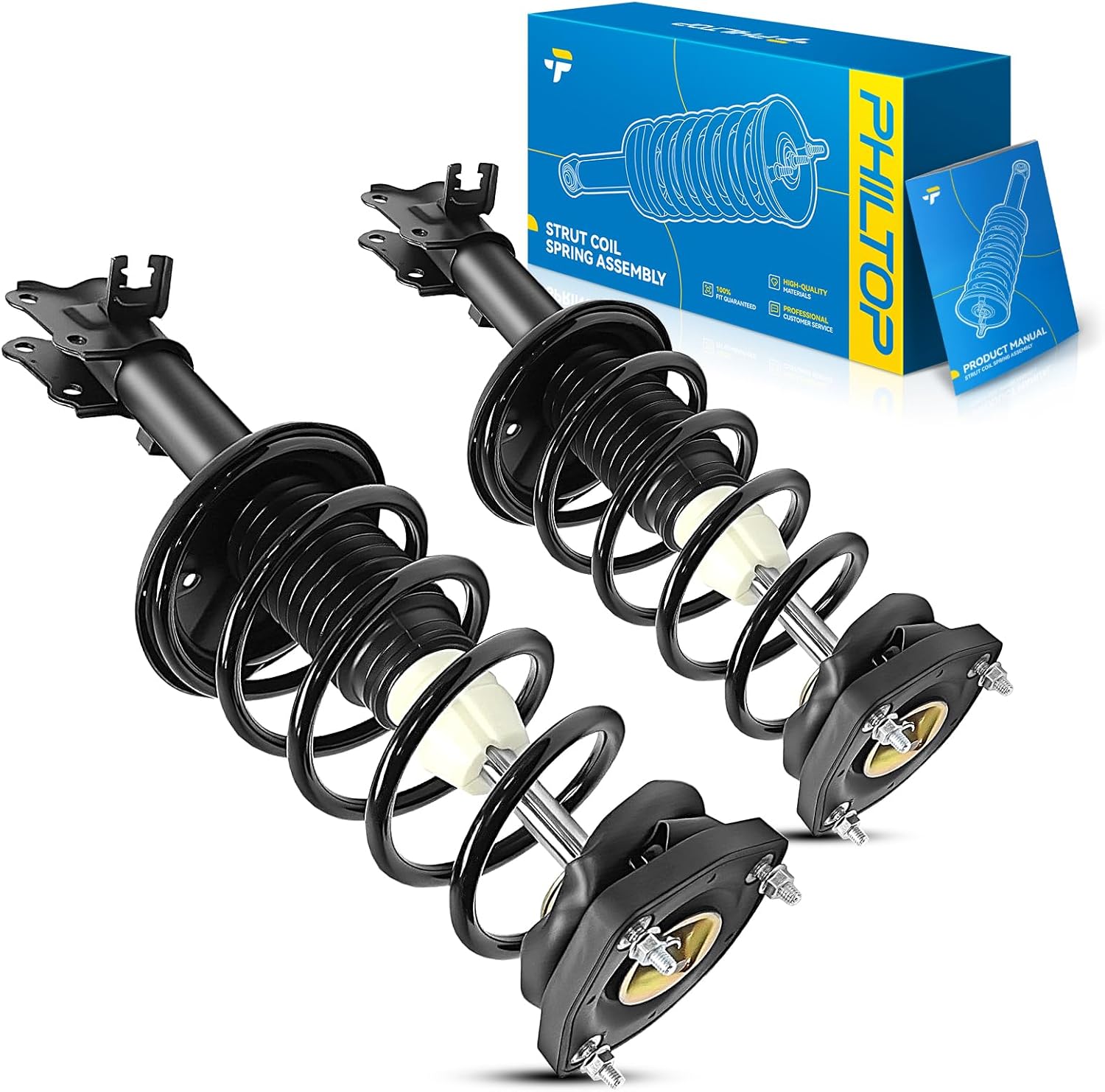 PHILTOP Rear Complete Struts Assembly with Coil Spring Compatible with 2000-2006 Elantra Replaces OEM# 171406/171407,2pcs - Quick Loaded Suspension‌