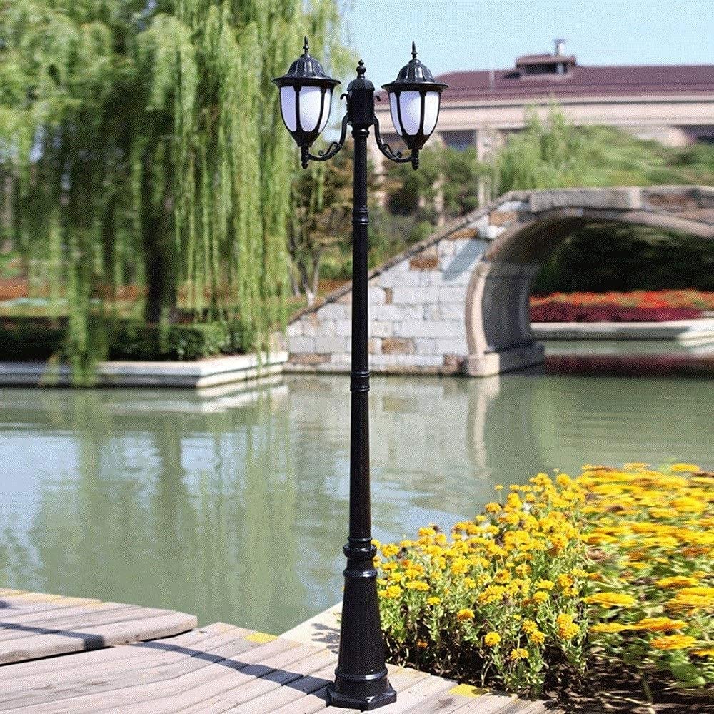 Lampy Zewnętrzne Na Słupku Lampy, 2-Lampy Zewnętrzne Na Słupku Lampy, Czarne, Oświetlenie Dziedzińca, Oświetlenie Uliczne, Oświetlenie Ogrodowe, Oświetlenie Alejki,Black-Height 290cm
