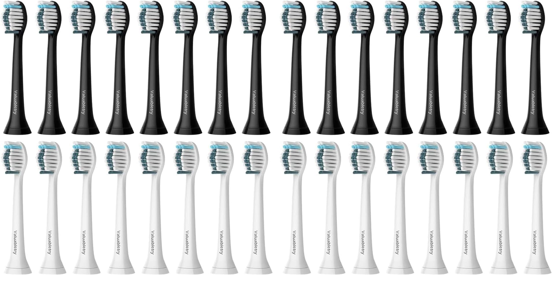 16 Stück Whitening Clean Ersatzbürsten Kompatibel mit Philips Sonicare Elektrische Zahnbürste, 8er Weiß und 8er Schwarz Aufsteckbürste. (Packung mit 2)