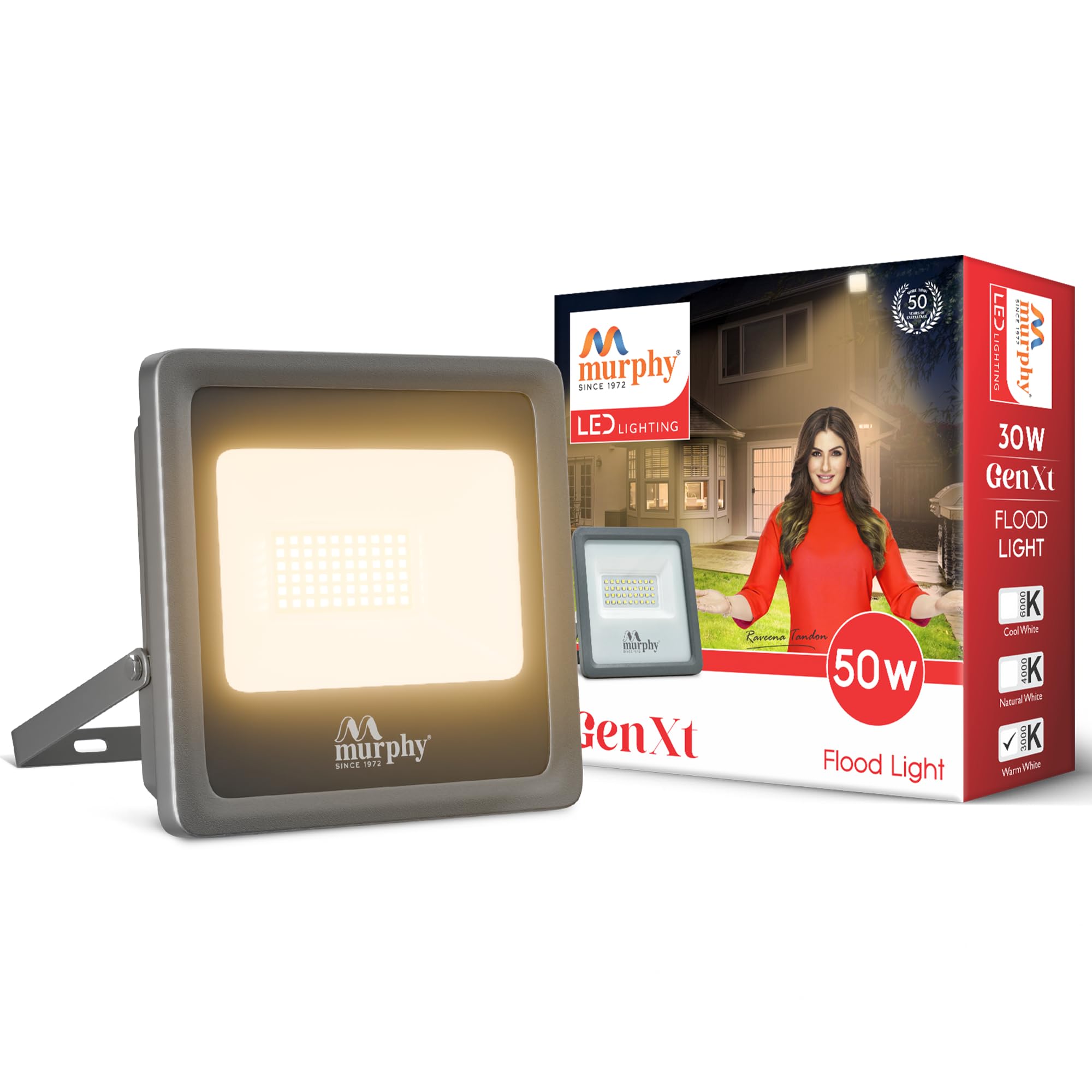 Murphy Aluminium Genxt LED 50W LED Flood Light, Ip65 Rated Outdoor Light Pack Of 1 (Warm White, 2 Years Warranty)-picture-48