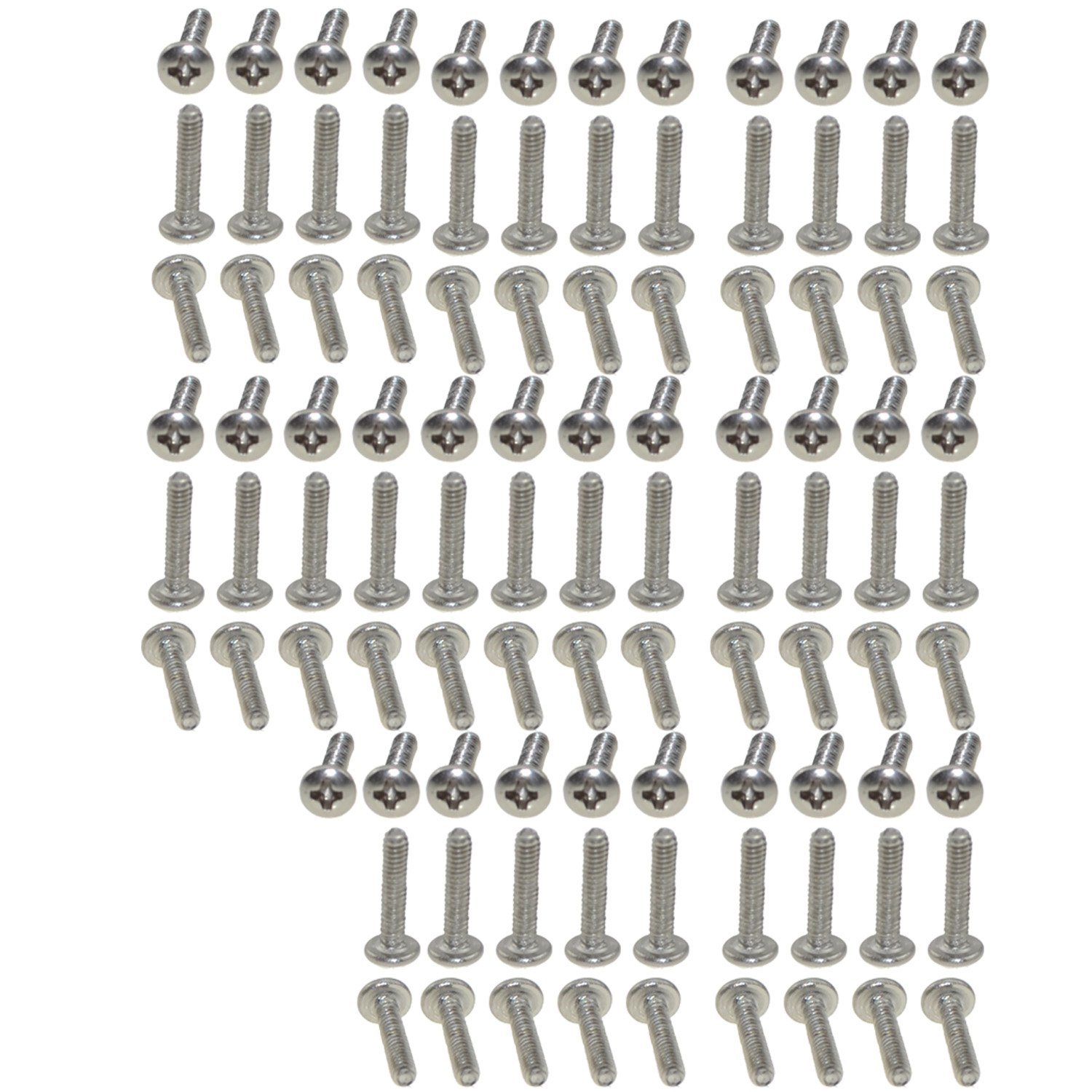 XunLiu 100pcs 304 Stainless Steel Pan Head Phillips Machine Screws M2 9mm