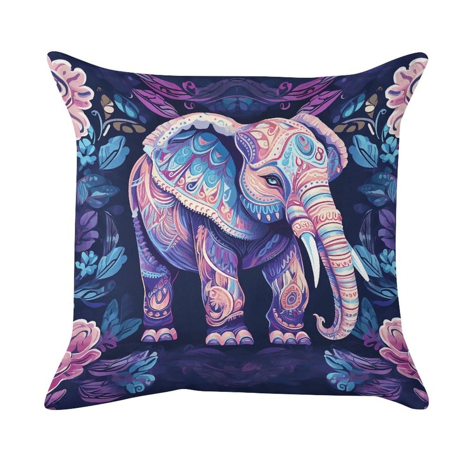 VstaDank Purple Elephant Pillow Covers Super Soft Pillow Cases Square Throw Pillowcase Decorative Luxury Cushion Cases Velvet Lumbar Pillow Shells with Zipper for All Seasons