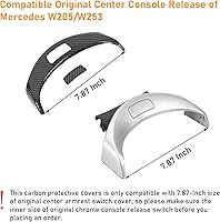 Vista 3 de TTCR-II Compatible con protector de liberación de consola central Mercedes Benz, botón de interruptor de reposabrazos central, cubierta de carbono