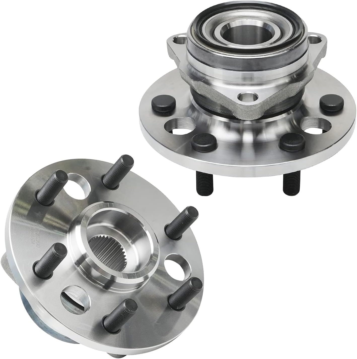 Detroit Axle - 6 Lugs Front Wheel Bearing Hubs for Chevy GMC K1500 K2500 Suburban Blazer Yukon, Replacement Wheel Bearing and Hubs Assembly Set, Pair Hubs