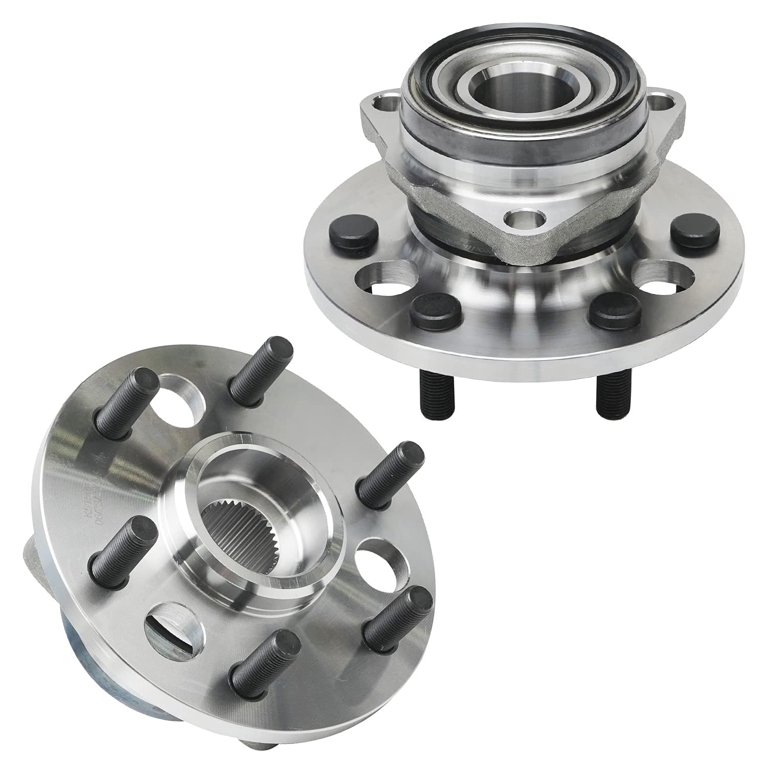 Detroit Axle - 6 Lugs Front Wheel Bearing Hubs for Chevy GMC K1500 K2500 Suburban Blazer Yukon, Replacement Wheel Bearing and Hubs Assembly Set, Pair Hubs