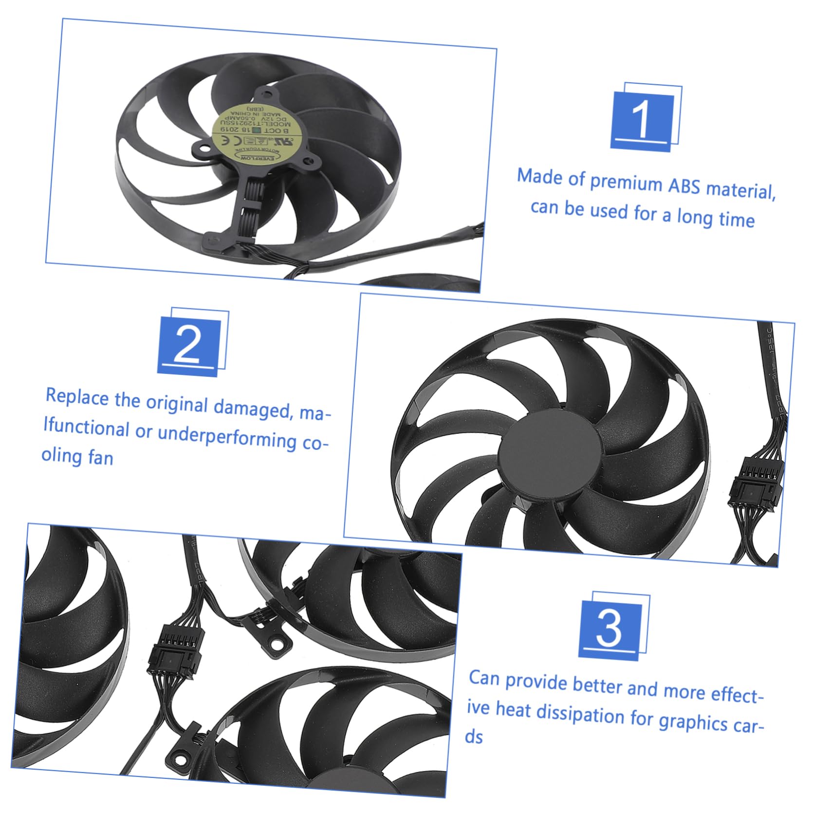 VILLCASE Ventilador de Refrigeración de Tarjeta Gráfica de Enfriador de Gpu Compatible Cfud Ventilador para Tarjetas Gráficas para Computadoras Gpu de Rendimiento