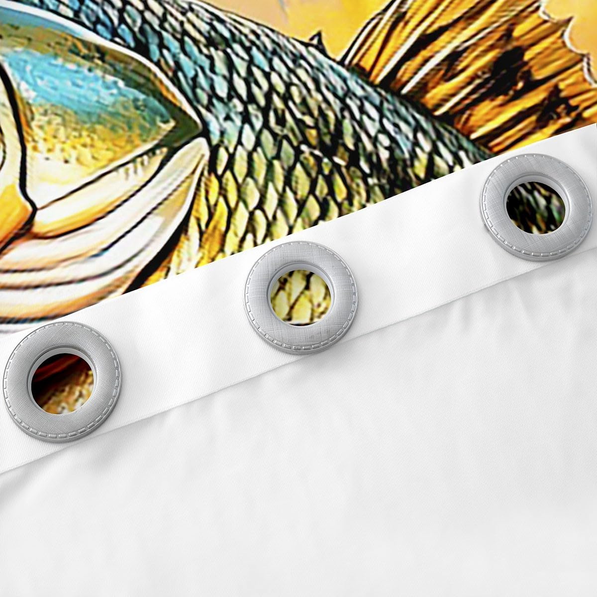 Feelyou Pike Fish Curtains Bass Big Fish Window Drapes Treatments for Kids Boys Girls Fishing and Hunting Window Drapes Ocean Theme Window Treatments, 42W X 63L,2 Panels