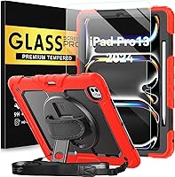 Vista 18 de BLOSOMEET Funda protectora para iPad Pro de 13 pulgadas M4 con protector de pantalla de vidrio templado y soporte para lápiz, funda azul de moda