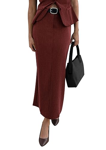 Women's 2026 Fall Maxi Pencil Skirt High Waisted Slit Work