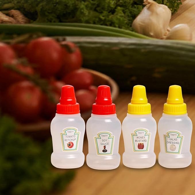 Mini botellas de ketchup de 25ml recargables - set de 4 miniatura 7