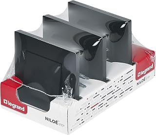 Legrand 398304 – Packung mit 3 Schaltern oder Schaltern, Monoblock, 10AX für Unterputzinstallation, Serie Niloé Step, Anthrazit