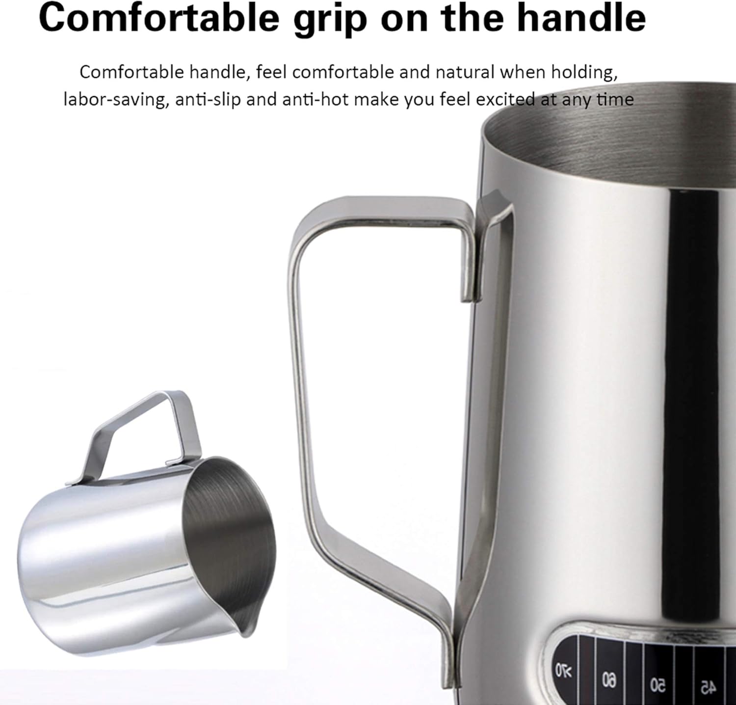 Stainless Steel Milk Frothing Pitcher with Thermometer 600ml Whipping Milk Froth Jug Espresso Coffee Milk Frother Cup Jug Maker